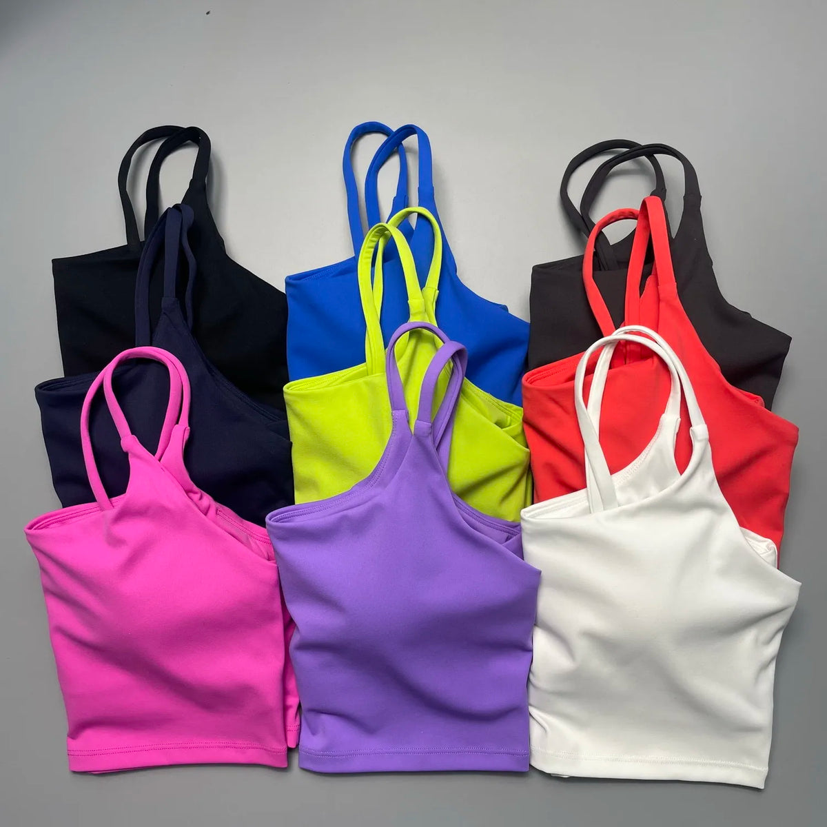 Solid Color Soft Sports Bra Soft Yoga Top Women's Tight Athletic Spaghetti Strap Butter Gym Underwear Comprehensive Training Jog