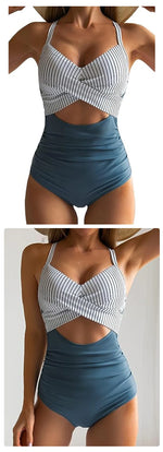 Leopard One Piece Swimsuit 2024 New Halter Push Up Swimwear Women Swimsuit Bathing Suit Beachwear Monokini Female Swimming Suits