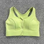 2026 NewFront Zipper Adjustment High Strength Shockproof Gathered Sexy Cross Back Workout Sports Bra For Women