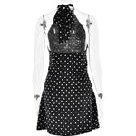 FDYOUI Woman Clothes Halter Sleeveless Polka Dot Satin Short Dress 2026 Summer Sexy Bandage Backless Mini Evening Party Dresses