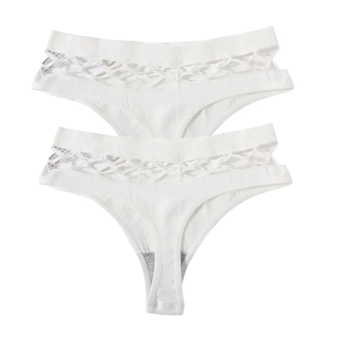 2Pcs/Set Seamless Thongs Panties Women High Rise Underwear Sexy Lingerie Bottoms Female Underpants Hollow G-String Pantys M-L