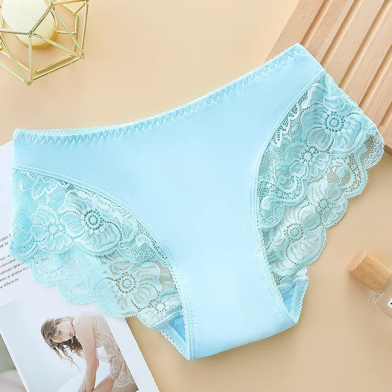Sexy Hollow Women Panties Lace Flowers Embroidery Underwear Low WaistUnderpants Summer Breathable Briefs Butt Lifter Panty