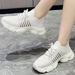Casual Solid Thick Platform Sneakers for Women Spring 2025 Autumn Breathable Mesh Sports Shoes Woman Outdoor Lace Up Mujer