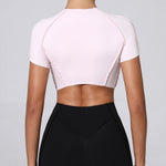 No Padded Women Yoga Sport T Shirts Fitness Clothes Short Sleeve Yoga Shirt Gym Top Running Active Wear Sport Tops
