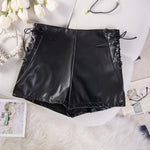 New Solid Color High Waist Elastic Shorts Women's Tight Casual Shorts Thin Drawstring Pure Desire Casual Charming Shorts NWSV