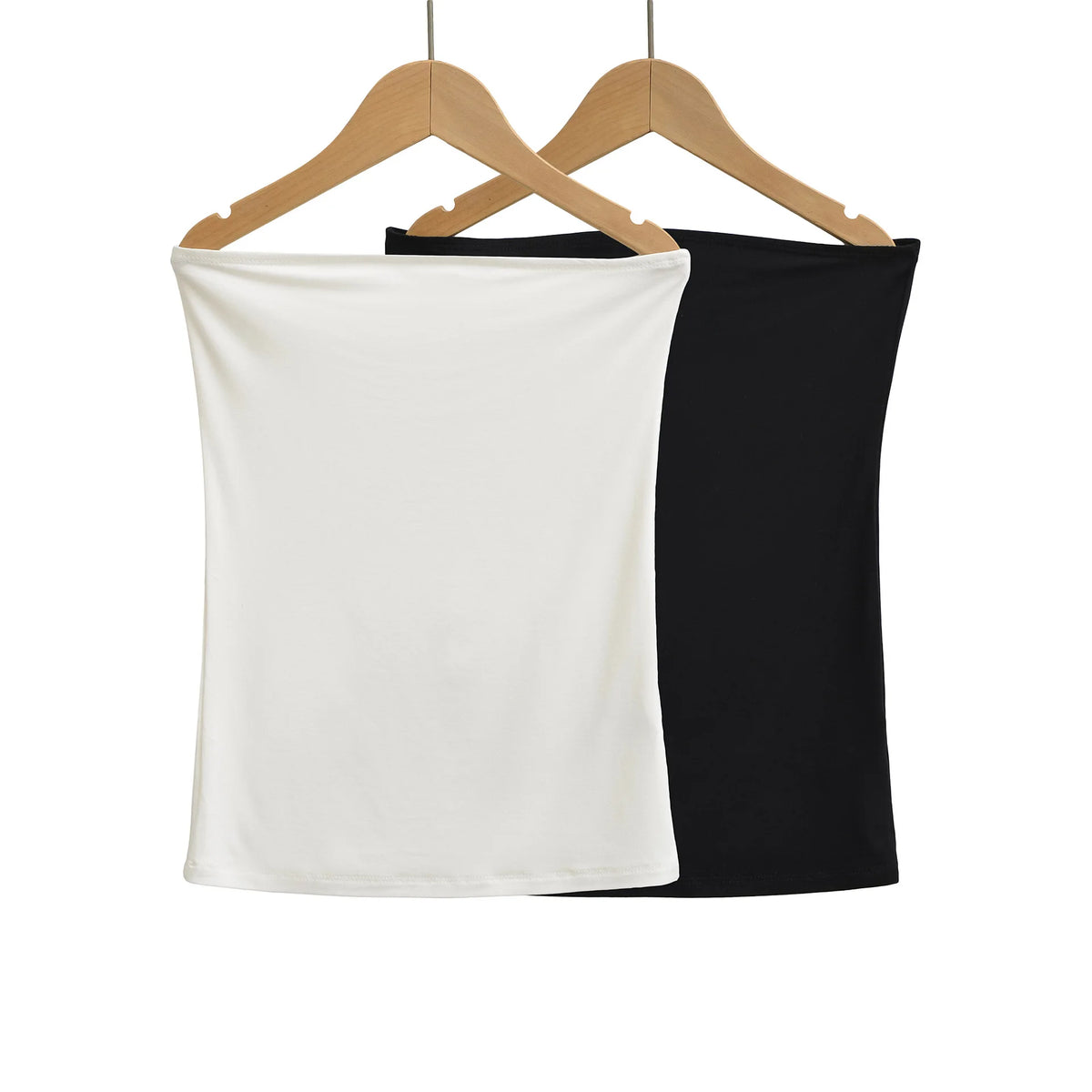 Spring Style Black And White Top Hot Girl Flat Top Tube Top Sexy Off-Shoulder Strap With Chest Pad Beautiful Back Camisole BPVE
