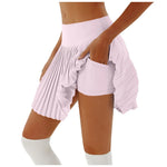 Women's Pleated Skirt Yoga High Waist Anti-Slip Tennis Skirt Double Layer Non-Slip Solid Colour Badminton Golf Short Skirts 2025