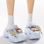 Cute DIY Charms Indoor Street Slippers For Women Fashion Clogs Soft EVA Anti-slip Summer Shoes Girls Leisure Platform Sandals