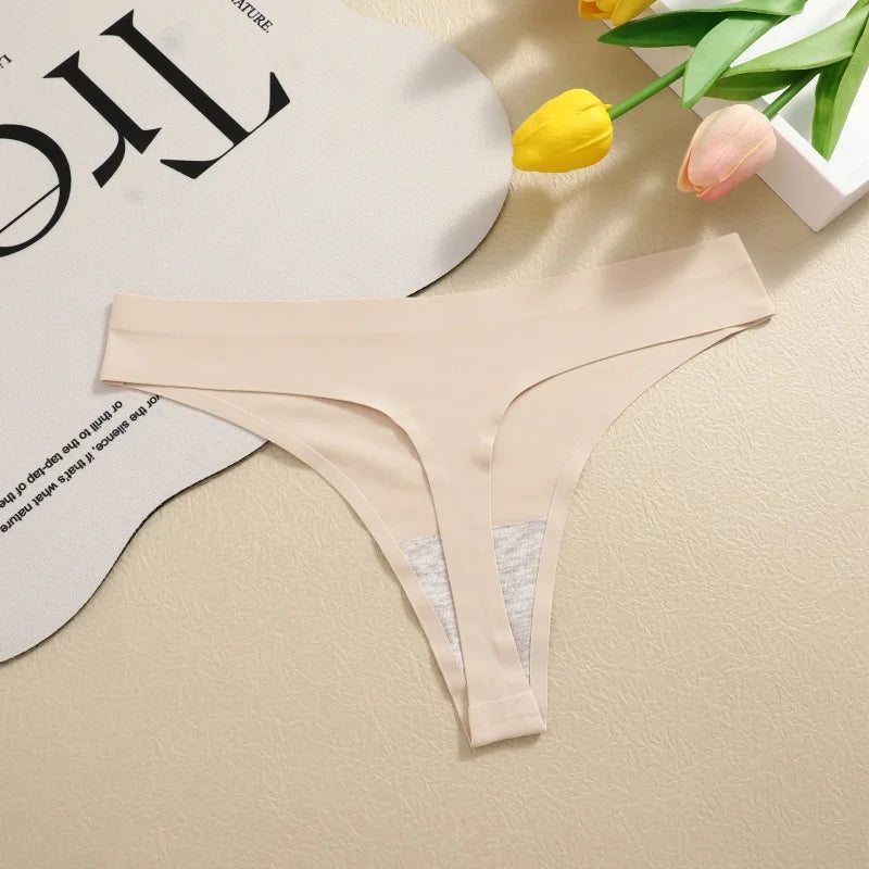 5Pcs/Set Seamless Ultra-thin panties Maillard Panties Women Ice Silk Underwear Sexy Panty Low Waist G-string Female Solid Panty