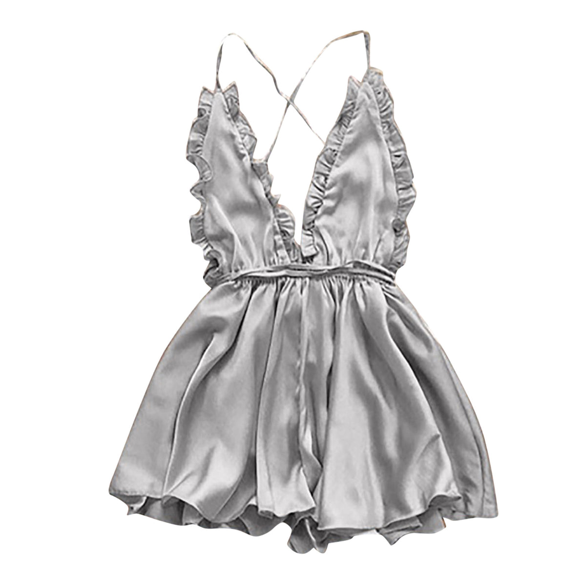 Sexy Lingerie Women's Sexy Dress With Wooden Ear Edge Deep V Neck Neck Tie Backless Sexy Lingerie Set 3x