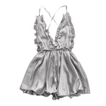 Sexy Lingerie Women's Sexy Dress With Wooden Ear Edge Deep V Neck Neck Tie Backless Sexy Lingerie Set 3x
