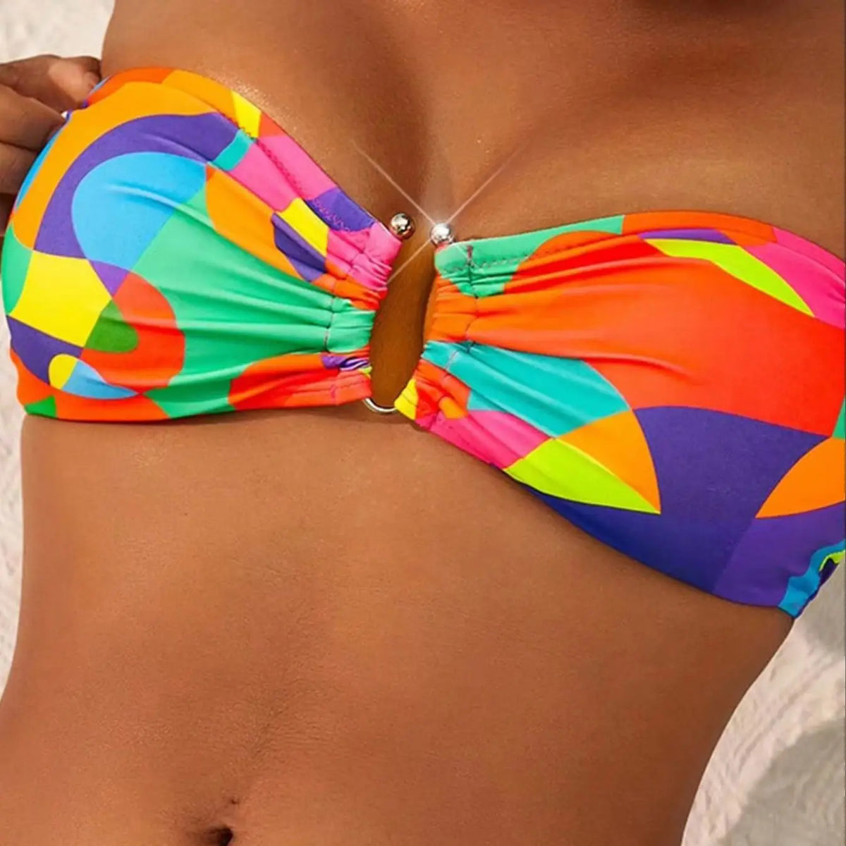 ZTVitality Sexy Print Bikini Set 2025 New Arrival Padded Bra Strapless Swimsuit Women Swimwear Summer Beachwear Biquini