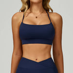 Sexy Underwear Women Tops Back Cross Strap Tank Top Push Up Running Sports Bra Breathable Soft Fitness Beauty Workout Yoga Bra