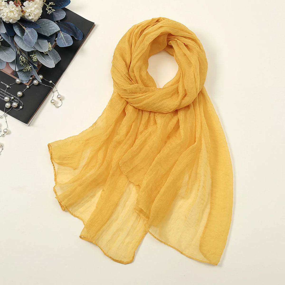 Solid Color Chiffon Scarf Fashionable Lightweight Neck Scarf For Women Summer Neck Sun Protection Silk Scarf Shawl 170*70cm