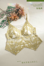 Summer French Lace Halter Bra Set Pure Sensual Beachwear Lightweight Mesh Bralette Backless Wirefree Comfort AU MOYISU Sexy Bra