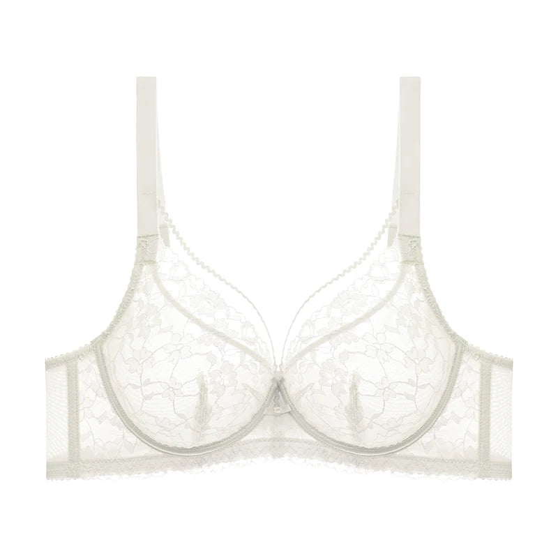 Top Up Minimizer Bra Thin Anti Sagging Unconstrained Gathered Lace Sexy Plus Size Bra SWD9042