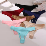 BZEL Sexy Women's Thongs Panties Traceless Soft Ice Silk Breathable G-String Lingerie for Woman Female Underwear 3XL Large Size