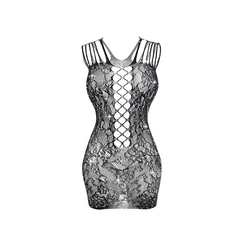 Women Sexy FishnetCover Up, Sheer Bodycon Sleepwear See Through Beachwear Without Bikini
