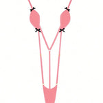 Mini-Bikini Sexy Lingerie,Suspenders Jumpsuit,Added An Adjustable Belt, Featuring Kawaii Bow-Knot,Erotic Swimsuit