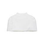 Women's Fashion Solid Color Black And White Stand Collar Top Elegant Slim Fit Short Sleeve Blouse For Women Casual Wear C57H