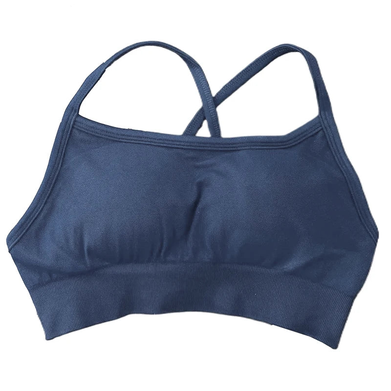 Backless Sports Bra Women Padded Yoga Bra Gym Top High Support Seamless Yoga Tank Top Fitness Crop Top Workout Running Underwear