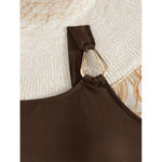 Sexy Women One Piece Swimsuit Female Swimwear 2025 Oval One Shoulder Monokini Swimming Suit Beachwear Bathing Suit Biquini Brown