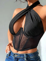 Women's Sexy Backless Cross-Strap Fishtail Bra, Hot Girl Style, Can Be Worn as an Outer Crop Top, Classic and Versatile.