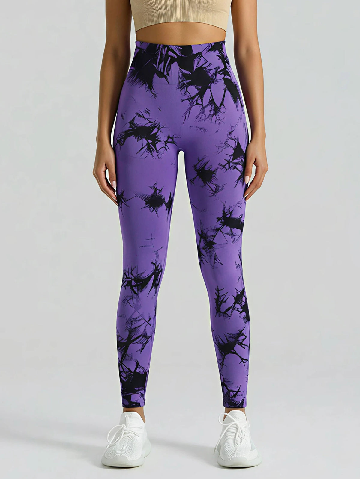 Boho Tie Dye High Waist Knit Elastic Fitness Yoga Tights Butt Lifting Workout Pants for Women