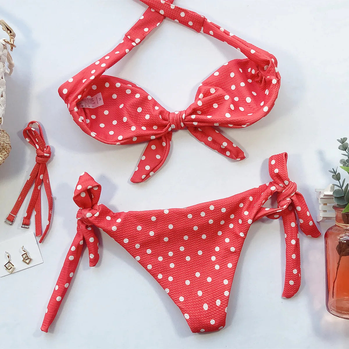 DEKA Dot Print Strapless Bikini Set Pattern Swimsuit Womens Bathing Suits Leopard Swimwear Pool Party Beach Sexy Beachwear