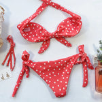 DEKA Dot Print Strapless Bikini Set Pattern Swimsuit Womens Bathing Suits Leopard Swimwear Pool Party Beach Sexy Beachwear