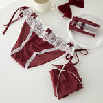 Lace Panties Women Underwear L-XL Low-Rise Briefs Sexy Underpants Lace Solid Color Panties Comfy Lingerie
