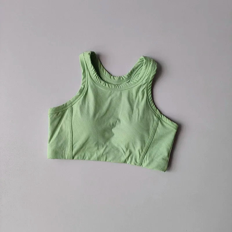 Women's Quick Drying Breathable Yoga Sports Vest I-Shaped Back Sports Bra Fitness Bra Chest Cushion Support