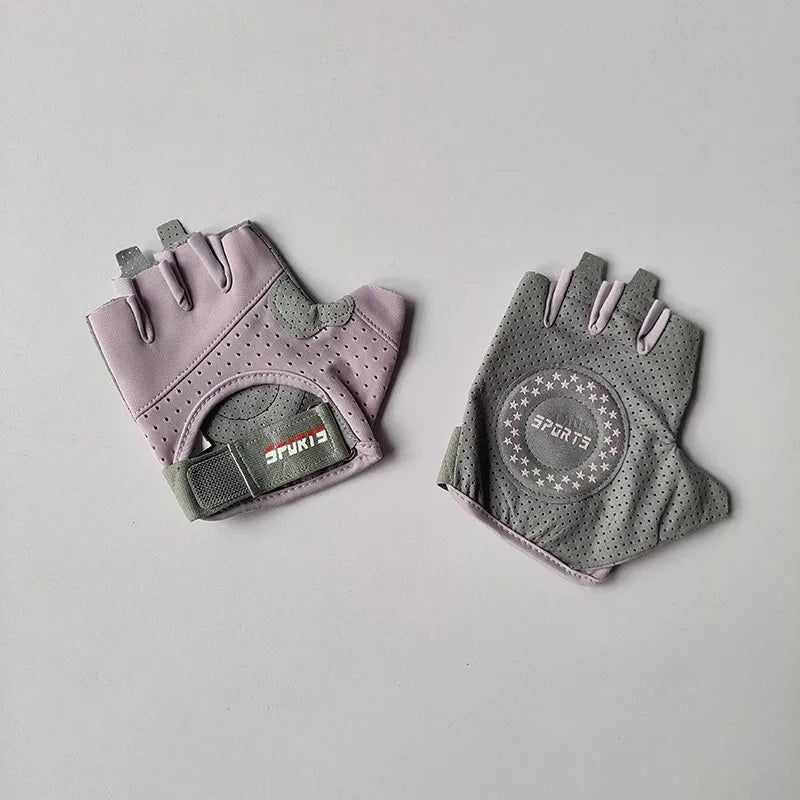 Women's Anti-Slip Wear-Resistant Fitness Half Finger Gloves for Yoga Spinning Bike Sports Cycling - Sweat Absorbent Cocoon-Free