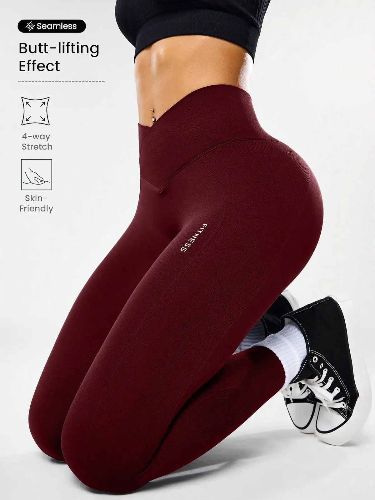 High-waisted seamless yoga leggings for women, fitness yoga pants with four-way stretch fabric, abdominal shaping, suitable for
