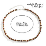 Bohemian Wood Beads Necklace Men's Necklace For Men Summer Beach Sufer Necklace For Men Necklace White Jewelry Women Necklace