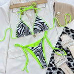 Sexy Leopard Printed Halter Brazilian Bikini Women Swimwear Female Swimsuit Two-Piece Bikini Set Bather Bathing Suit Swim V3681