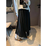 Spliced Lace Elastic High-waisted Slimming Skirt White Lace Trim Skirt Elastic Waist Casual Summer Style Skirt For Women 6S7Q
