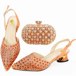 DoershowHigh Quality African Style Ladies Shoes And Bags Set Latest purple Italian Shoes And Bag Set For PartyHAE1-7