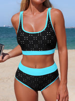2026Sporty High Waist Bikinis Hollow Swimsuit Women Solid Padded Swimwear Female Bathers Bathing Swimming Swim Suit Beachwear