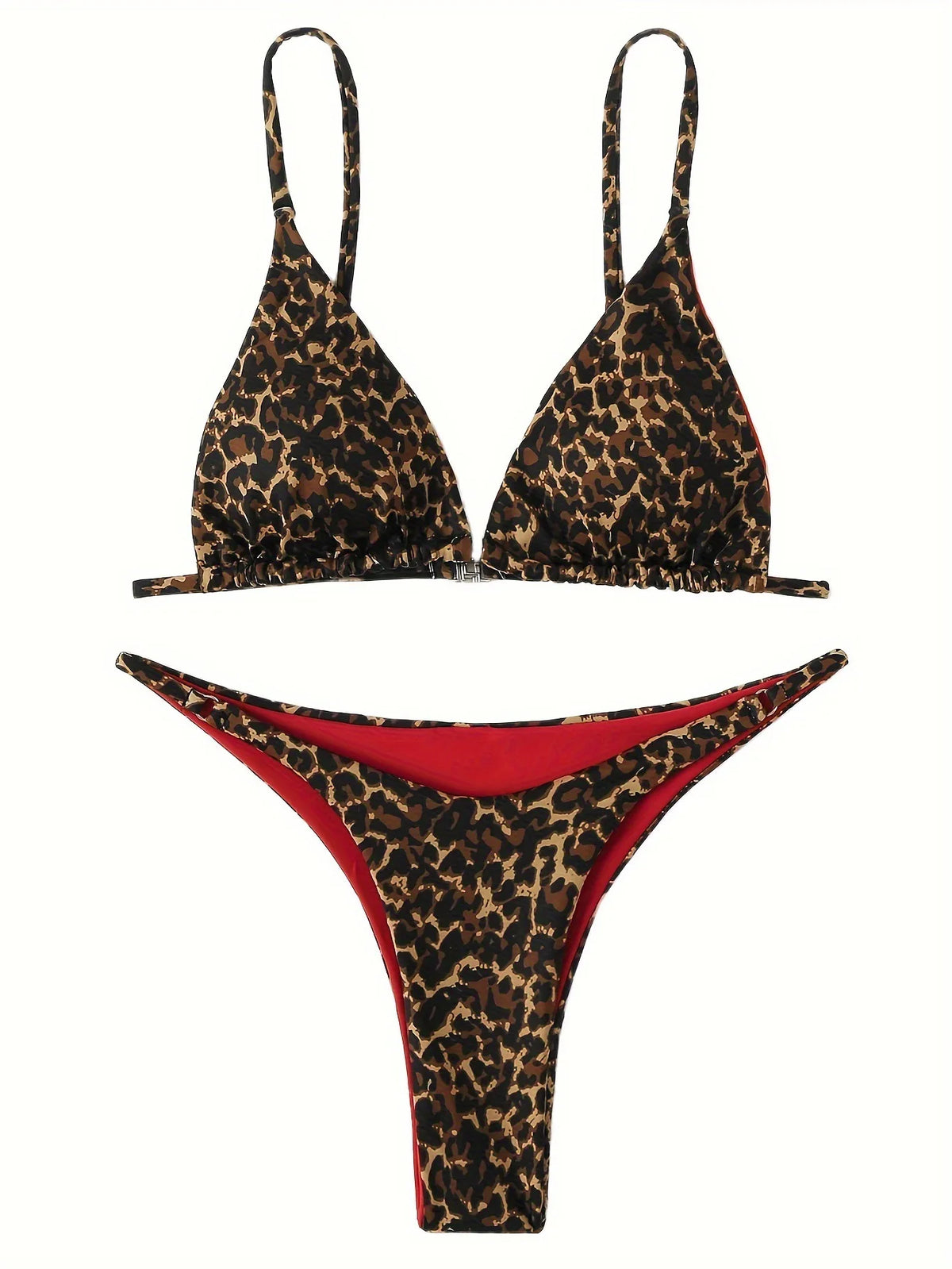 High Cut Micro Bikini Women Brown Leopard Bandage Push Up Bra Swimsuit Sexy Bathing Suit Padded Thong Swimwear Biquini 2026
