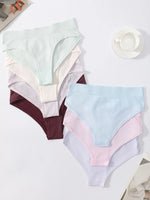 5Pcs/Set High Rise Women Panties Briefs Female Underpants Solid Color Seamless Underwear S-XXXL Sexy Lingerie Intimates