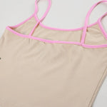 Hot Girl Two-piece Suit Printed Slimming Suspender Low Waist Drawstring Short Skirt Suit