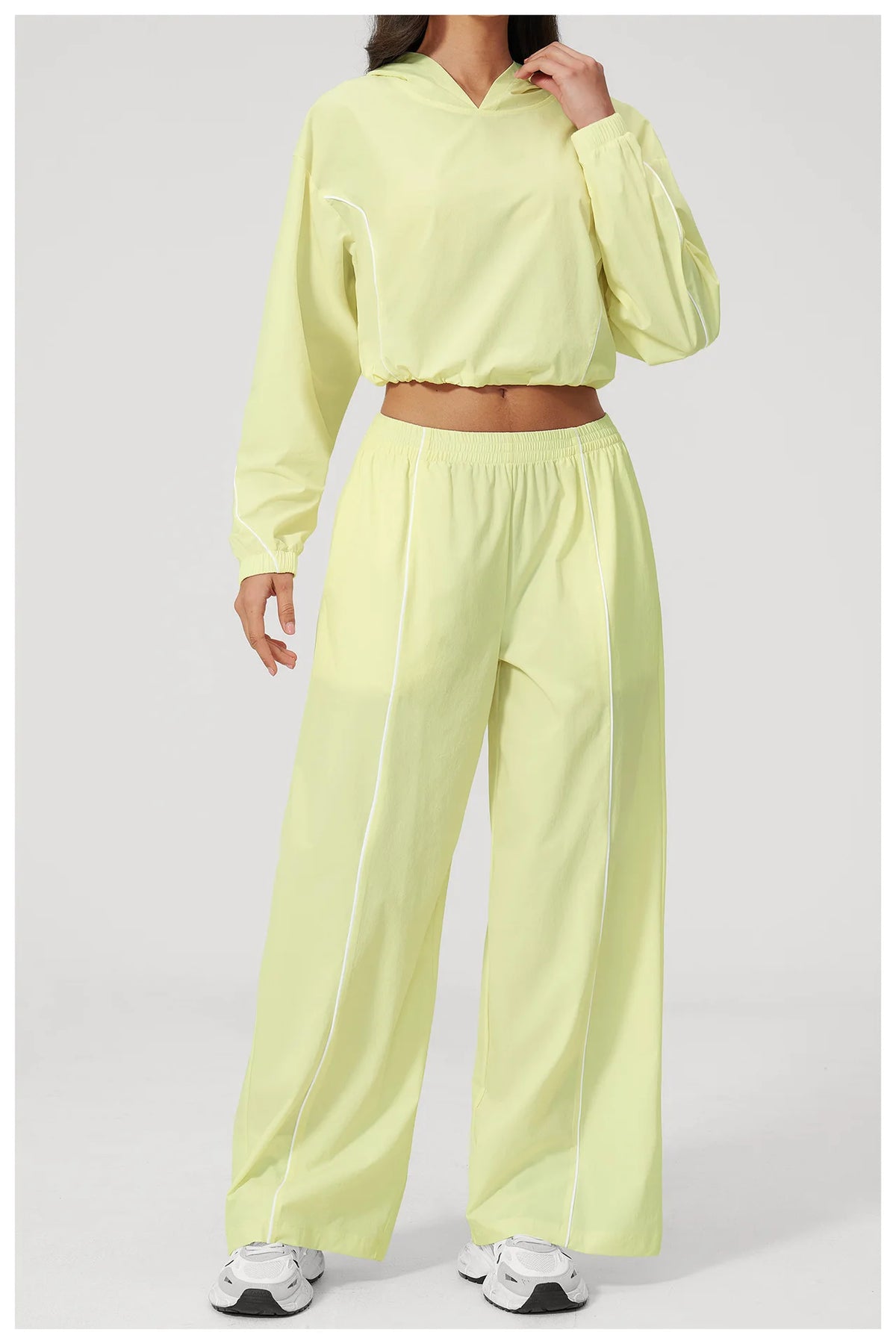 Outdoor Cool Sun Protection Yoga Sets Women UV Resistant Skin Quick Drying Long Sleeve Hoodies Pocket Pants Running Fitness Suit