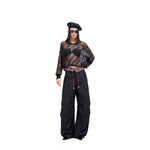 Lazy sun protection long-sleeved T-shirt summer pure lust hottie thin loose air-conditioned blouse hollow top