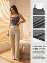 cotton Women Sleeveless Rib Knit Camisole Lettuce Trim Thin Strap Slim Fit Casual Tank Top Summer Basic Elegant Blouse A1562