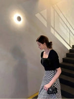 WOMENGAGA Korea Style 2023 Spring/Summer New High Waist Elegant Split Plaid Skirts Half Length Skirts Fashion Women 2023 22IV