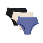 3Pcs/Set Women Cotton Panties High Waist Soft Stretch Briefs Female Underpants Solid Color Comfort Underwear Sexy Lingerie S-L