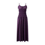 2026 Summer Women Slip Dress Sleeveless Smocked Ruffle Pleated Long Dress for Party Cocktail Out Going Streetwear
