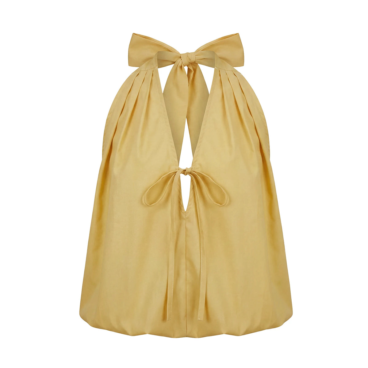 Women Fashionable Solid Color Summer Halter Tops Deep V Neck Sleeveless Backless Bubble Hem Vest