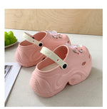 Cute DIY Butterfly Fashion Clogs For Women Summer Platform Shoes Soft EVA 2 Way Wear Sandals For Female Indoor Street Slippers